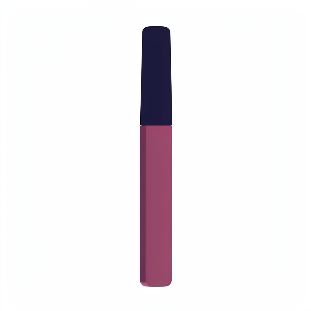 Flat vector illustration of a small black gel eyeliner jar with a fine-tip applicator, deep charcoal background